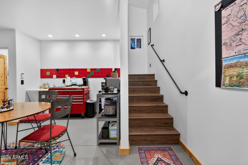 Garage stairs to bedroom