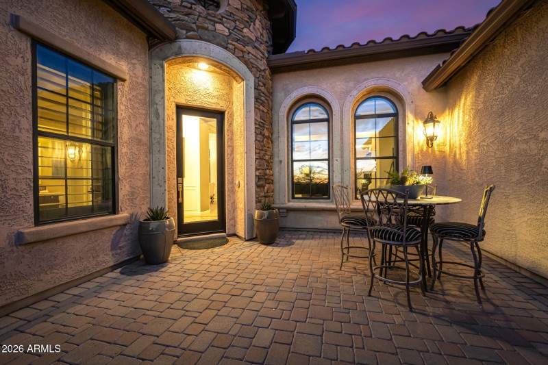 Gated courtyard entry