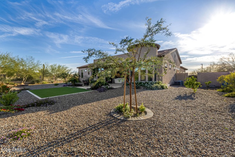 Large private backyard