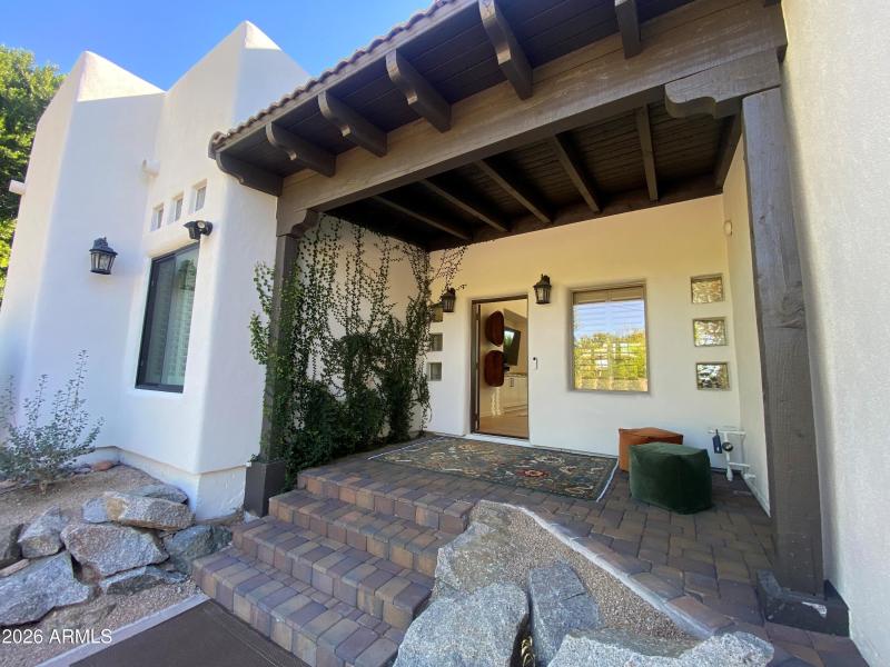 Lovely front entrance faces North