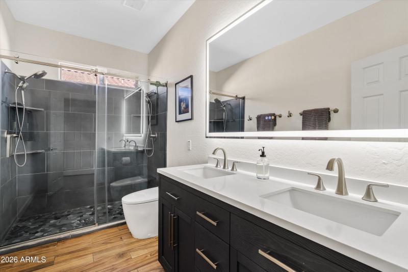 Updated primary suite bathroom