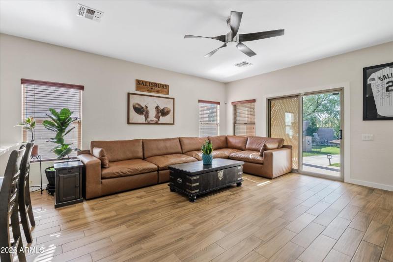Main living room open to kitchen