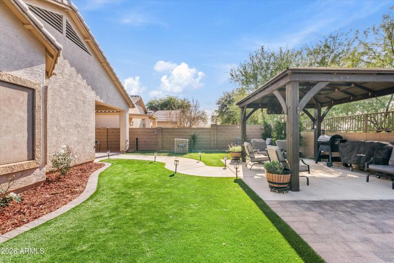 Pergola, pavers and turf