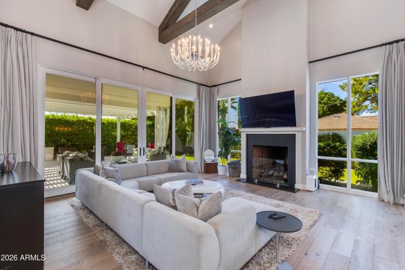 Living Room with Vaulted Ceilings