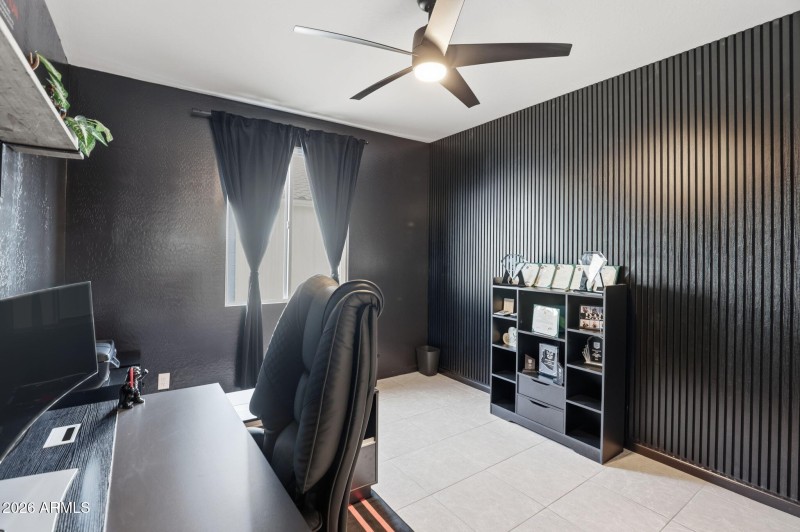 Sleek Office With Feature Wall