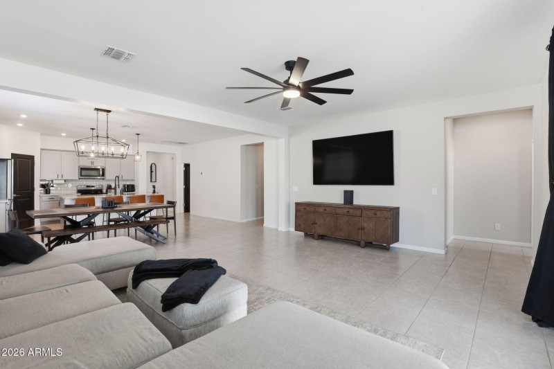 Open Living With Dining View