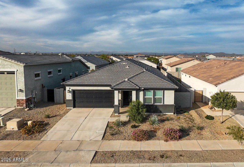 Front Aerial of Single-Story Home