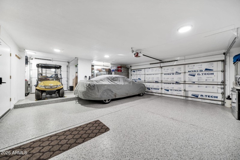 Extended garage w/ 2 cart garage doors