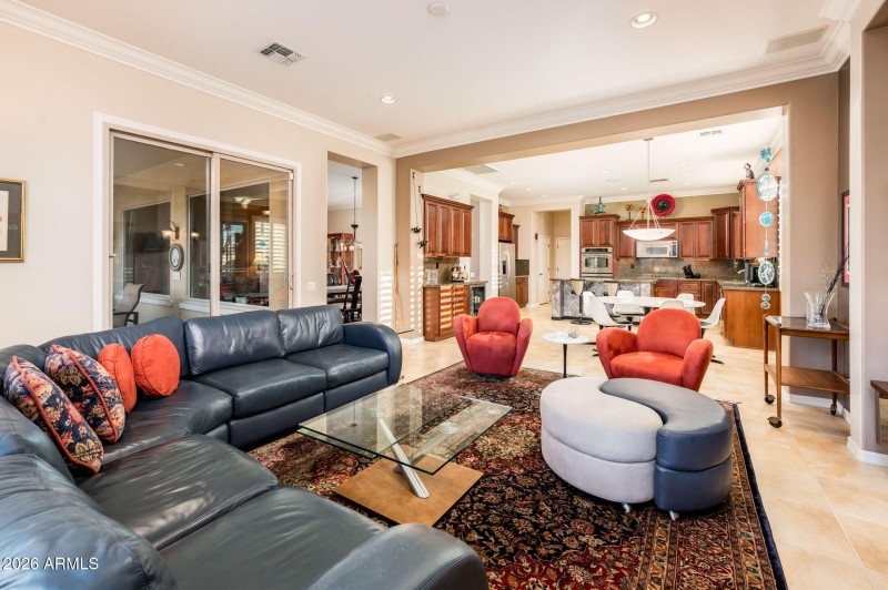 View of Family Room to Kitchen