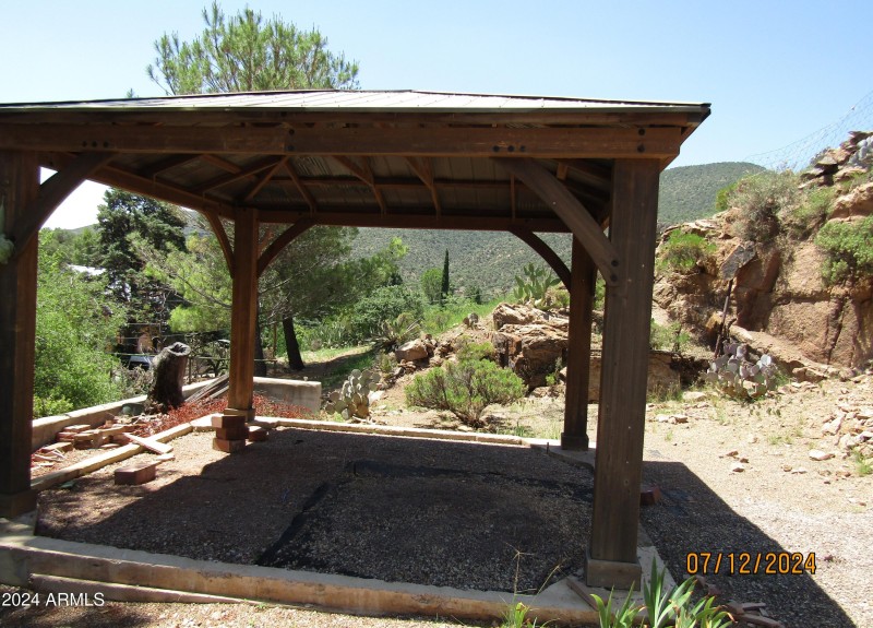 view through the gazebo