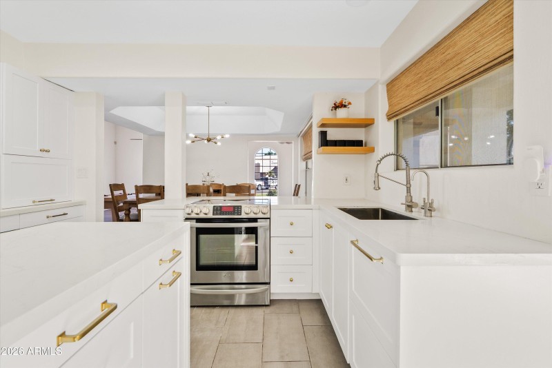 Kitchen open to dining room