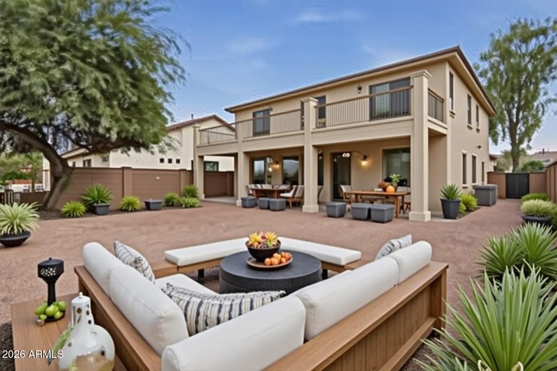 Classic backyard virtually staged