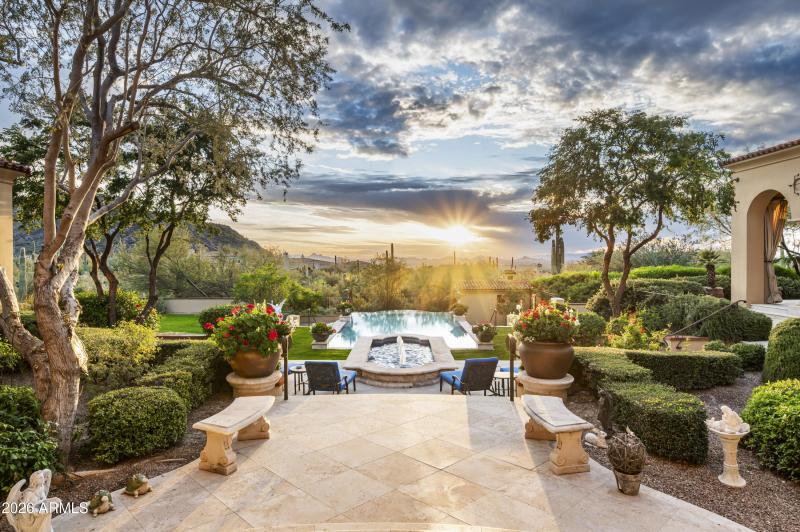 Backyard with city views