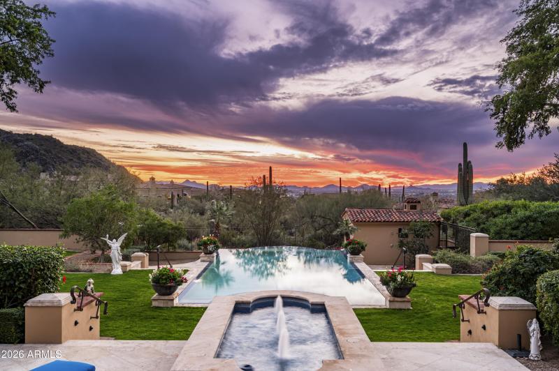 Backyard with city lights/sunsets