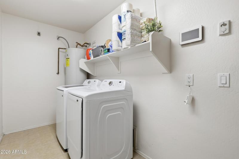 Laundry at the end of hall