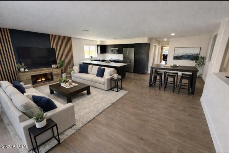 LIVING ROOM 2 AND KITCHEN VIRTUALLY STAG