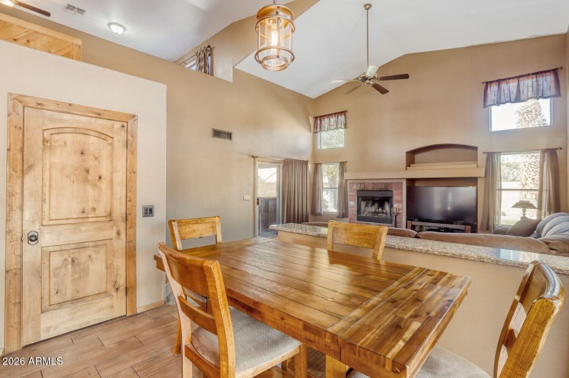 Kitchen seamlessly joins family room