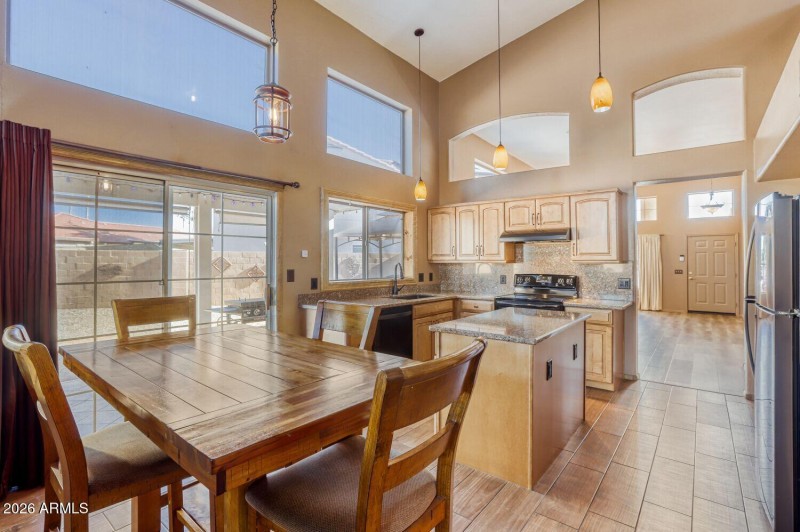 Kitchen remodeled with eatin dining