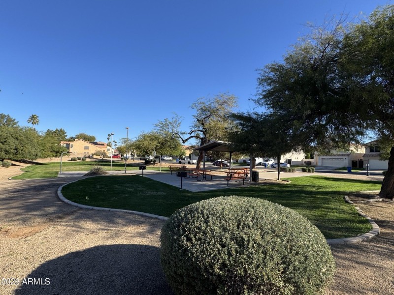 Shaded park ideal for kids and pets