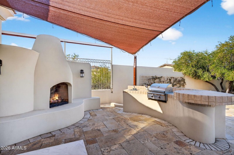Outdoor Fireplace & BBQ Area