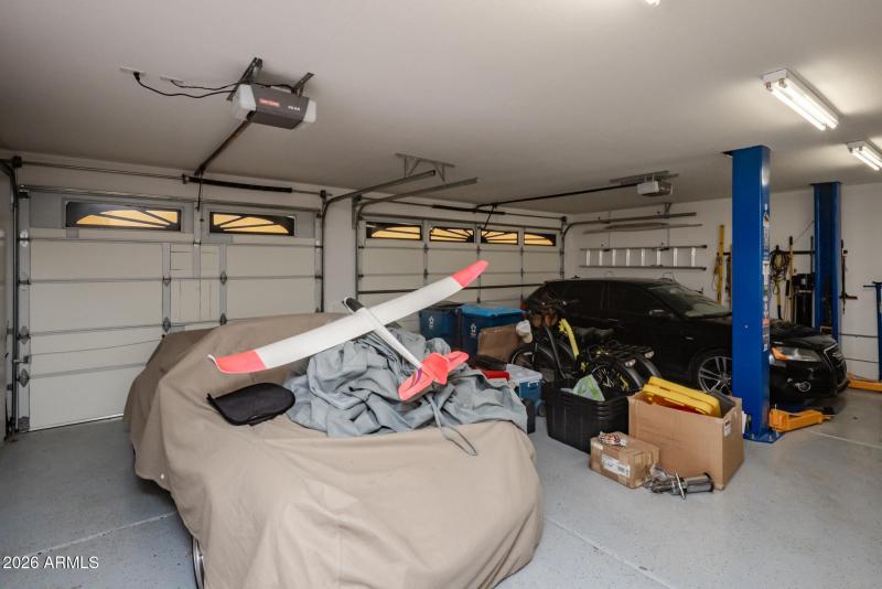 Extended garage with lift