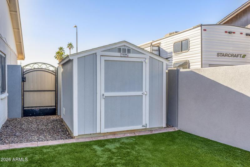 Storage Shed – Gated side yard access