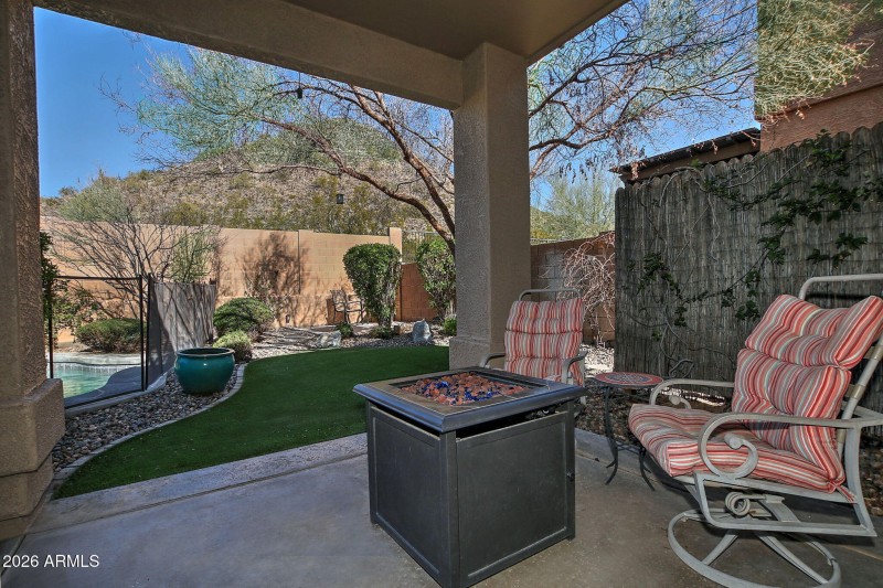 Mountain views from the covered patio