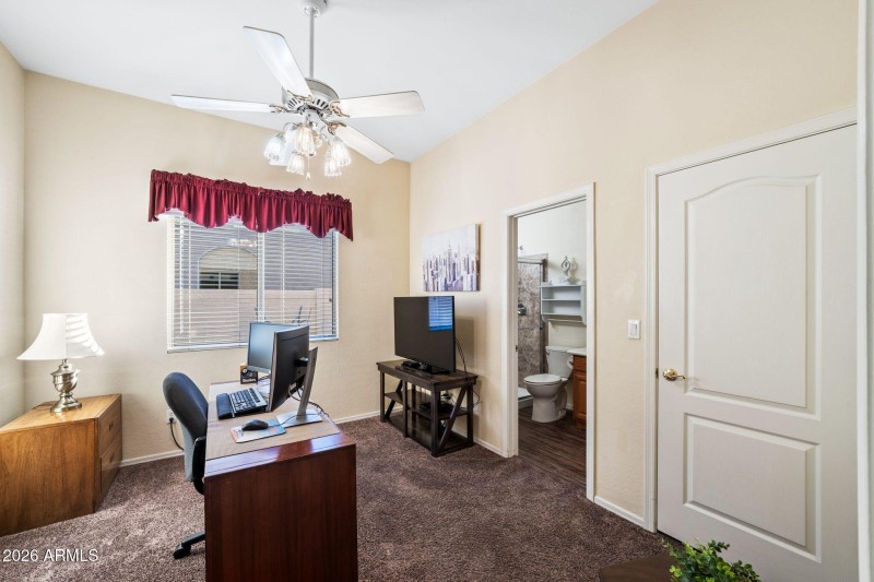Downstairs bedroom with full bath