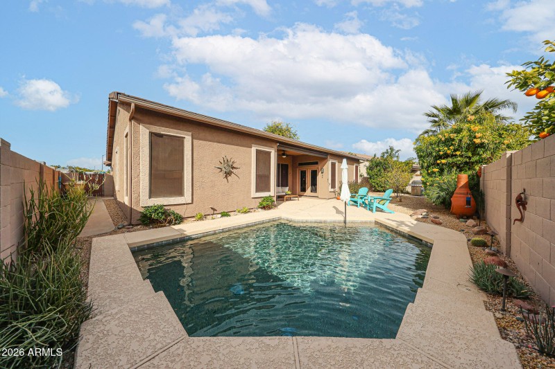 SOUTH FACING BACKYARD AND POOL
