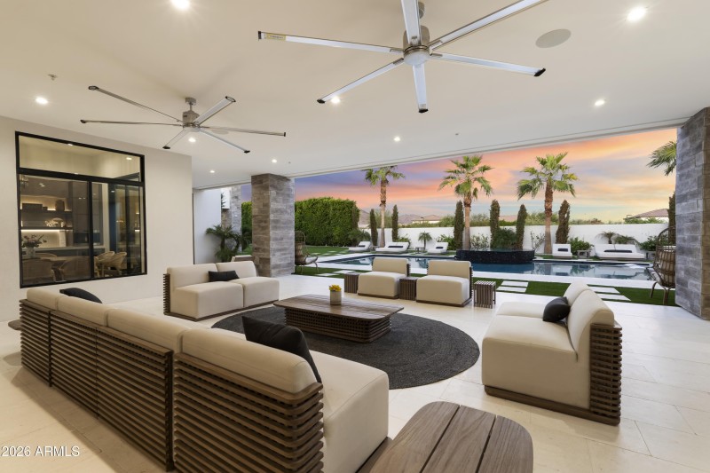 Expansive covered patio