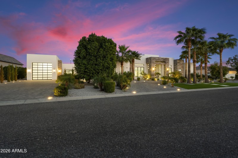 Front elevation sunset