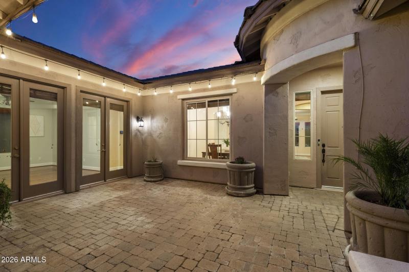 Paver Courtyard w French Doors