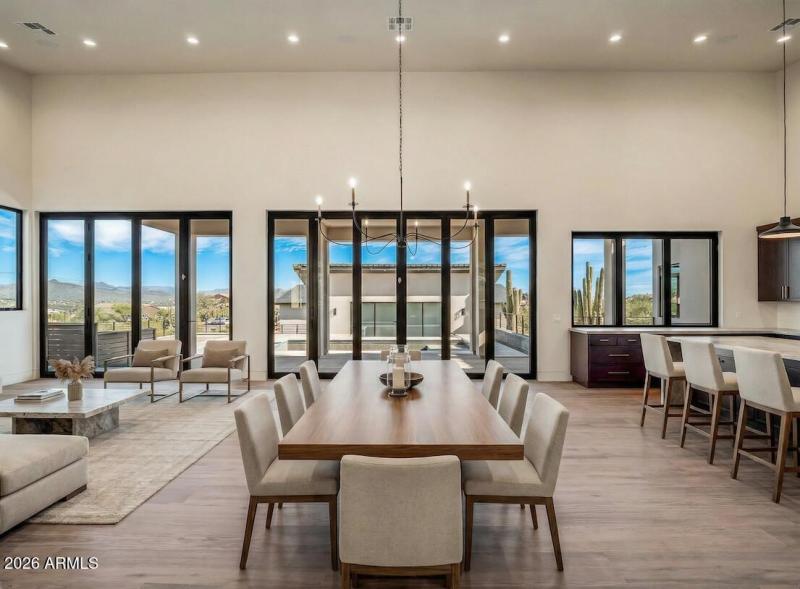 Digitally staged dining room