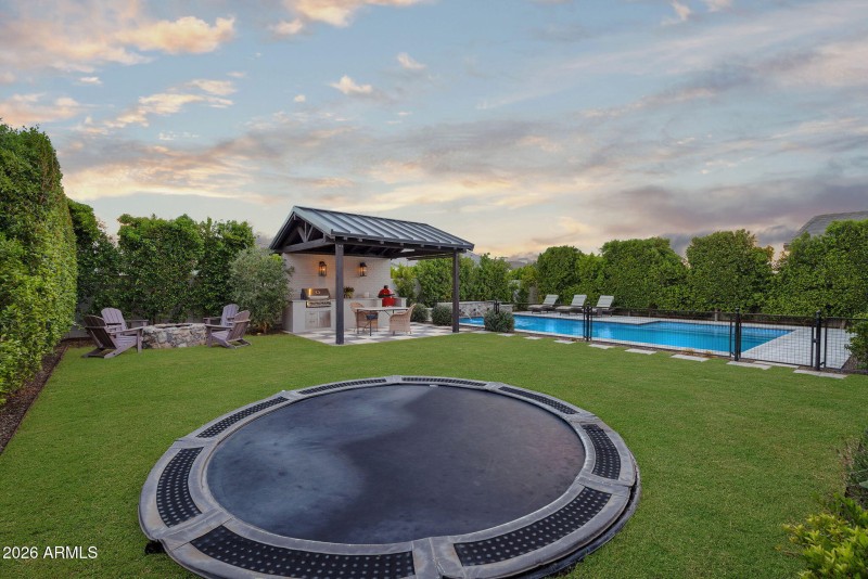 Backyard + In-ground Trampoline