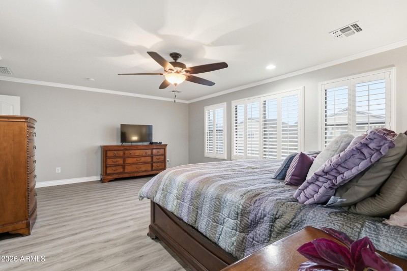 shutters and crown moulding