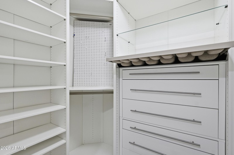 custom storage in one closet