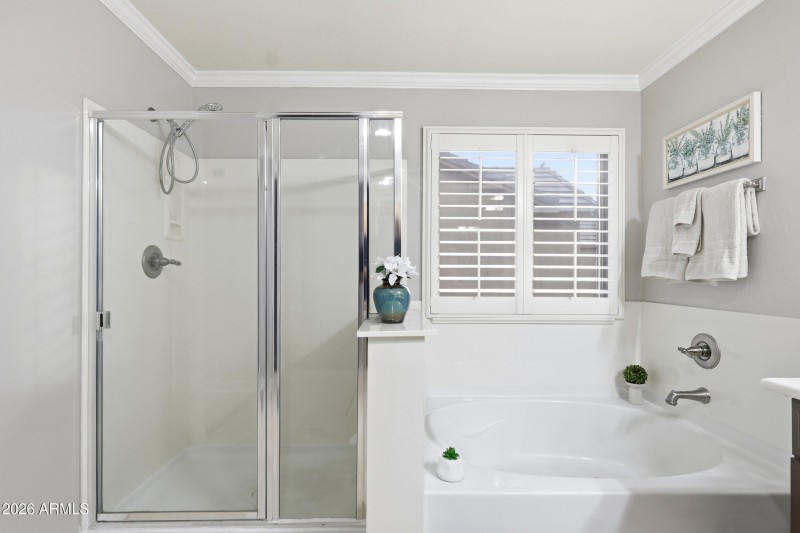 separate shower and tub