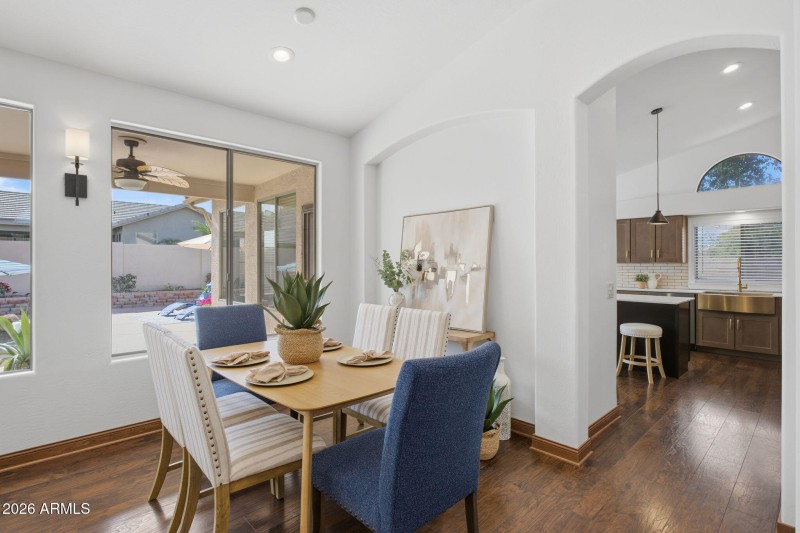 Dining overlooking pool