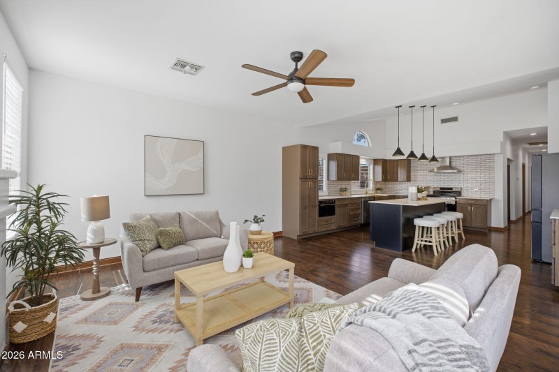 Kitchen & family room