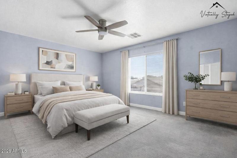 Primary Bedroom Virtually Staged