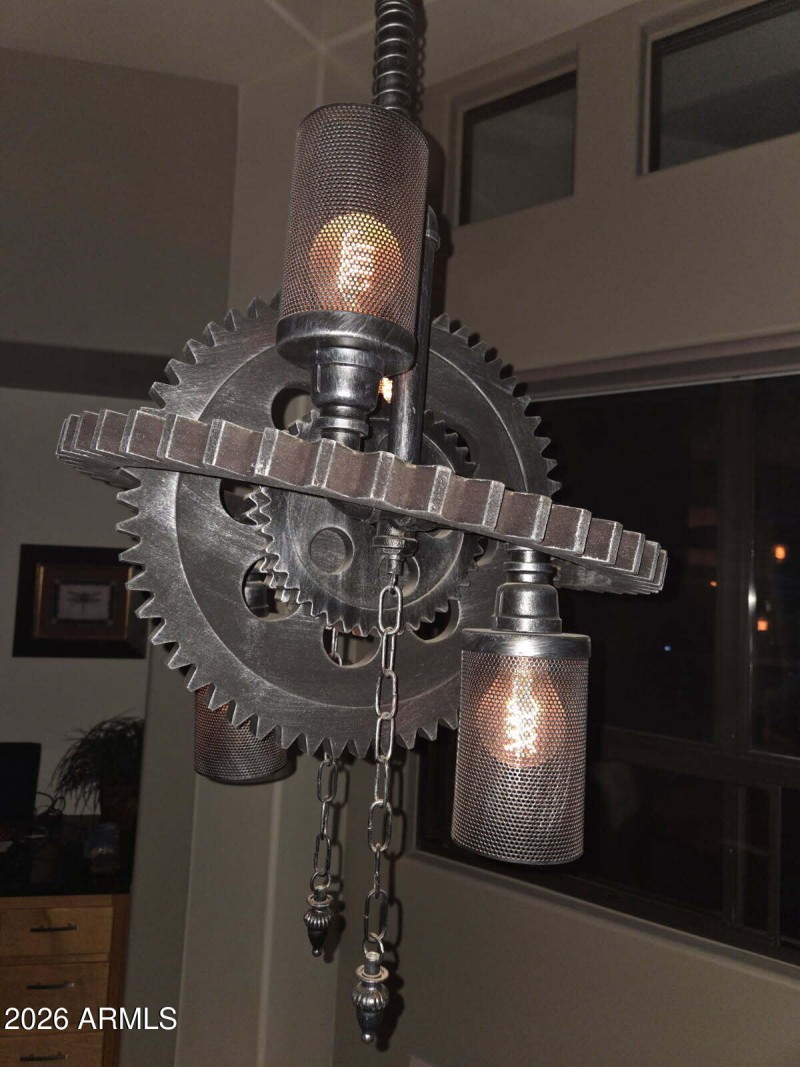 close up of dining chandileer