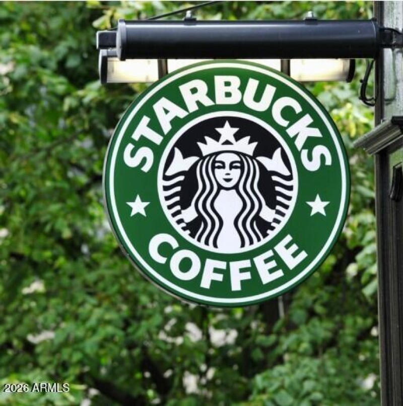 Starbucks is just steps away...