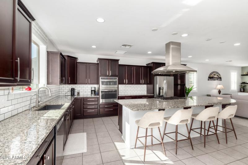 Abundant counter tops & cabinets