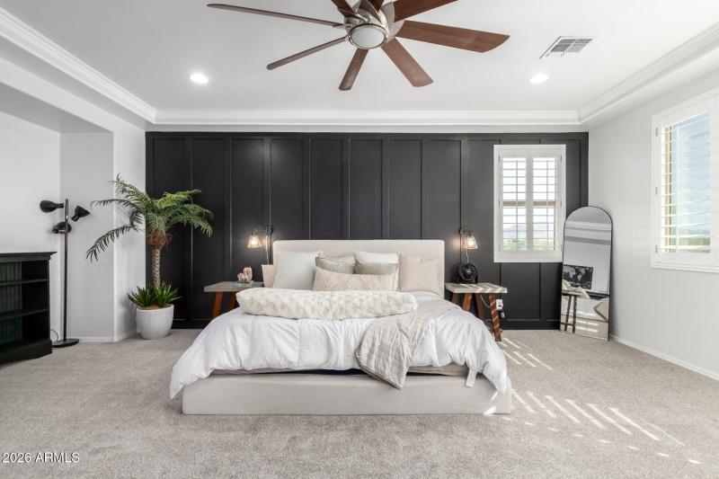 Custom Accent Wall in Primary Bedroom