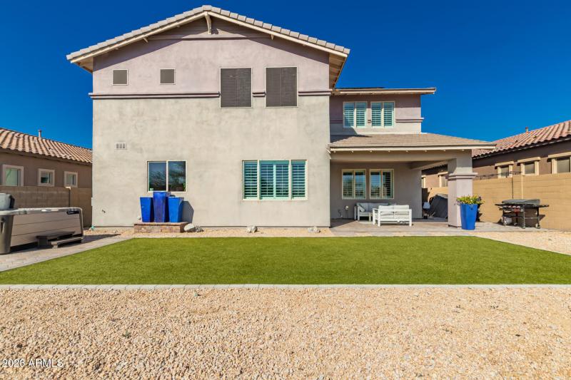 Backyard adjacent to community border