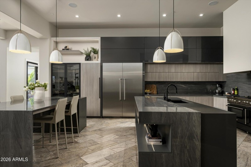 Striking custom cabinets and countertops