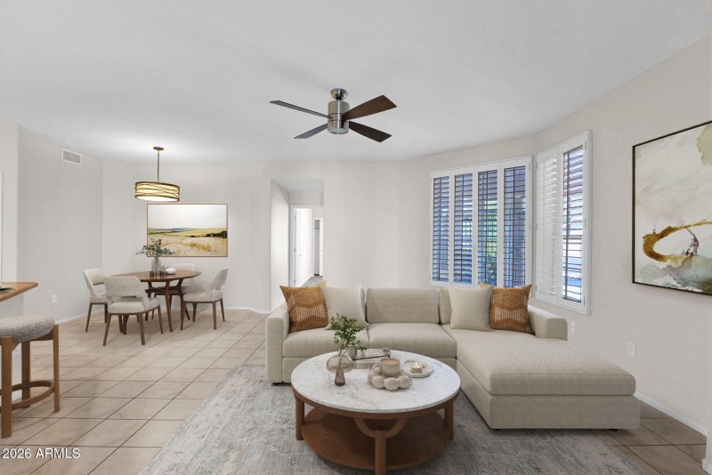 STAGED Family Room & Breakfast Nook