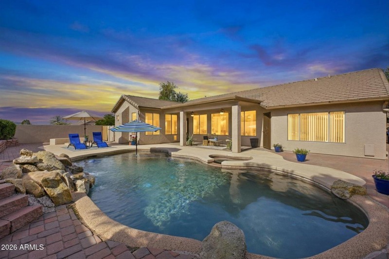 Resort style backyard oasis