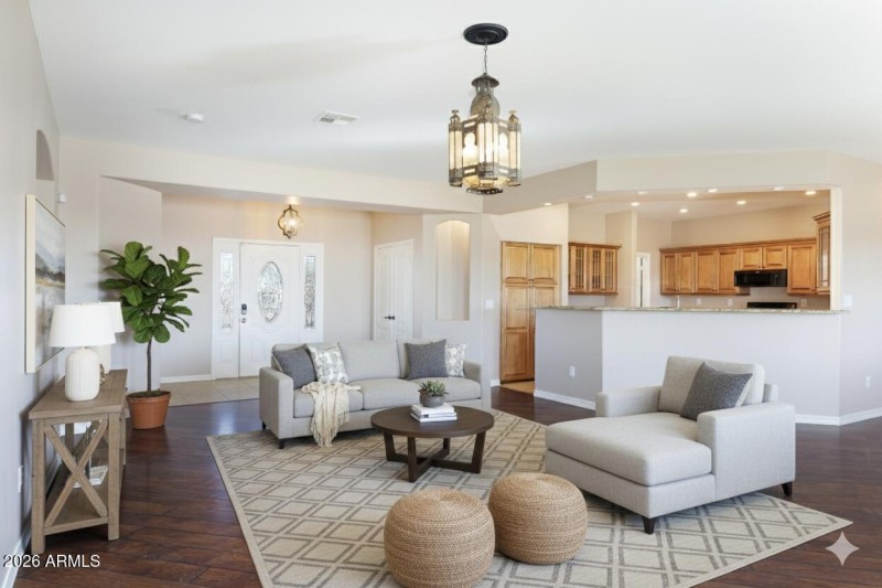 Virtually Staged Living Room - 9345 W. E