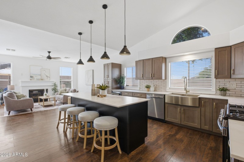 Remodeled kitchen with modern finishes